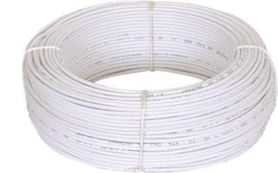 GVD PVC & FR Insulated 1mm Copper Single Core 1 sq/mm White 90 m Wire(White)