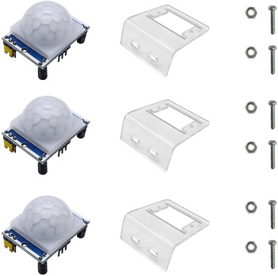 IDUINO 3pcs PIR Motion Sensor HC-SR501 Module with 3pcs Mounting Bracket Educational Electronic Hobby Kit