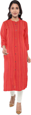 Spillbox Cotton Blend Striped Kurta Fabric