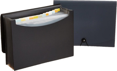 SHINING ZON Expandable File Folder Document File(Set Of 3, Black)