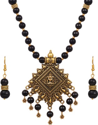 JFL - Jewellery for Less Copper Gold-plated Black Jewellery Set(Pack of 1)