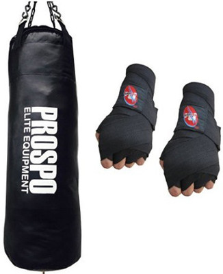 PROSPO Super Strong and Hard Boxing Punching Kit (Heavy Bag) with Hand Wrap Boxing Kit