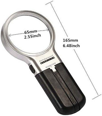 uptodatetools Magnifying Glass with Light Stand Foldable Portable Illuminated Magnifier for Reading, Inspection, Soldering, Needlework, Repair, Hobby & Crafts 65mm Magnifying(Black) uptodatetools Magnifying Glass with Light Stand Foldable Portable Illuminated Magnifier for Reading, Inspection, Soldering, Needlework, Repair, Hobby & Crafts 65mm Magnifying(Black)