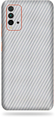 BUGGU Redmi 9 Power, redmi note 9 power Mobile Skin(Ultra Super Silver Carbon Fiber Skin With High Matte Finish., Mobile Skin (Back+Side+Camera))