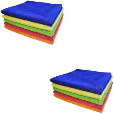 SOMUDEE Microfiber Cloth (Pack of 10 Pcs) Multicolor Napkins (10 Sheets) Multicolor Cloth Napkins(10 Sheets)