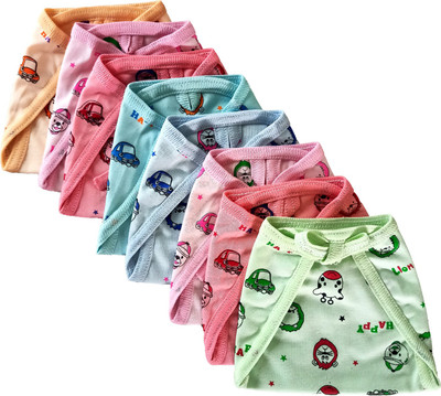 Aldeco Pack of 8 - Baby Multicolor Hosiery Cotton Langot or Nappy / Reusable & Washable Soft U-Shaped Printed Cloth Langot or Diaper for kids (0-3years)