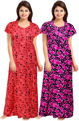 SILVER ORGANISATION Women Nighty Set(Multicolor)