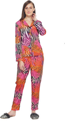 TSM Women Printed Multicolor Shirt & Pyjama set