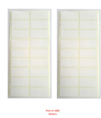 ROYAL STIC 1000 Nos Ractangular Sticker (45x20 mm) SELF-ADHESIVE Paper Label(White)