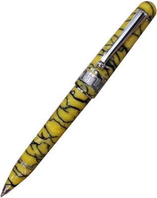 DELTA REDISCOVER POMPEI YELLOW CELLULOID WITH SILVER TRIM NUMBERED EDITION BALLPOINT PEN Ball Pen(Black)