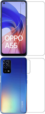 wooden craft Front and Back Tempered Glass for Oppo A55 {Flexible}, CPH2325, A55(Pack of 2)