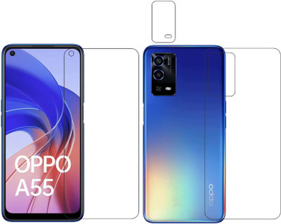 wooden craft Front and Back Tempered Glass for Oppo A55 {Flexible}, CPH2325, A55(Pack of 3)