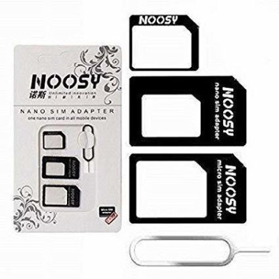 Luxuro 4 in 1 Noosy SIM Card Adapter/Ejecto pin Kit Nano, Micro,Needle for Smartphone Sim Adapter