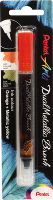 Pentel Arts Dual Metallic Brush Pen Flexible Nib Sketch Pen(Multicolor)