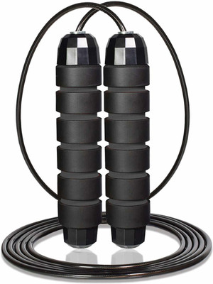 LACOPINE Adjustable Jumping Rope Freestyle Skipping Rope(Black, Length: 280 cm)
