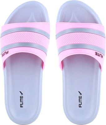 FLITE Women EXTRA SOFT SLIPPER FOR WOMEN Slides(Grey, Pink , 6)