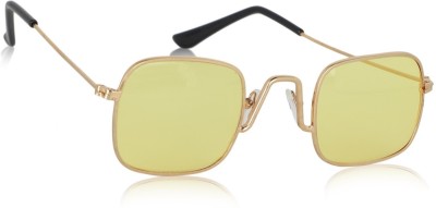 Yiweto Retro Square Sunglasses(For Men & Women, Yellow)