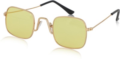 Yiweto Retro Square Sunglasses(For Men & Women, Yellow)