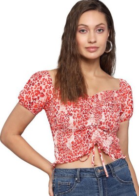 Kulfi Casual Printed Women Red, White Top