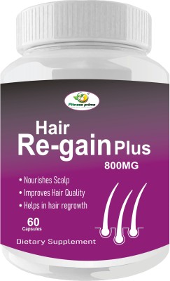 Fitness Prime Hair Regain Plus 800 Mg Capsules for Hair Growth for Men & Women(60 Capsules)