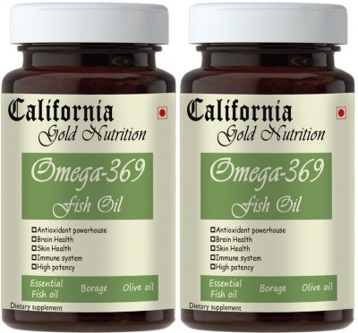 California Gold Nutrition Omega 3 Fish Oil Capsules (TRIPLE STRENGTH FISH OIL) (Pack Of 2) Ultra(2 x 60 Capsules)