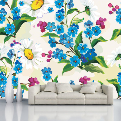 Decor World Vinyl Floral & Botanical Multicolor Wallpaper(L x W: 127 cm x 40 cm)