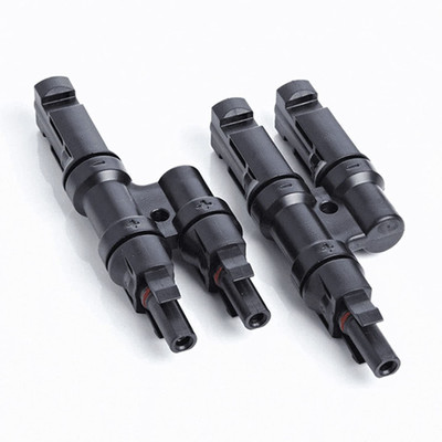 Hygridsolar 2 in 1 MC4 T2 Y Branch Connector for Solar Panels T2- Y CONNECTER Wire Connector(Black, Pack of 1)
