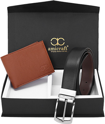 Amicraft Wallet & Belt Combo(Brown)
