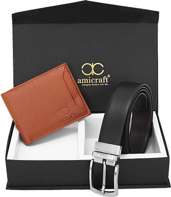 Amicraft Wallet & Belt Combo(Maroon)