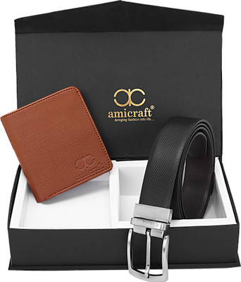 Amicraft Wallet & Belt Combo(Brown)