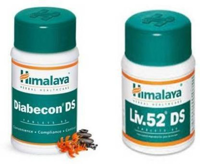 HIMALAYA Diabecon DS Tabs 60 & Liv.52 DS Tabs 60(60 Tablets)