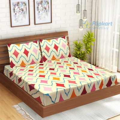 Flipkart SmartBuy 144 TC Microfiber Double Abstract Flat Bedsheet(Pack of 1, Multicolor)