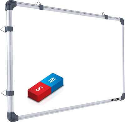 GOSHU Regular Steel (Magnetic) Whiteboard for Office, Home & School Lightweight Aluminium Frame, 2x3 Feet White board(90 cm x 1 cm)