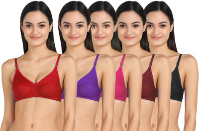 samvar RCUP-BRA Women T-Shirt Non Padded Bra(Red, Purple, Pink, Maroon, Black)