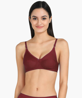 Beach Curve Women T-Shirt Non Padded Bra(Maroon)