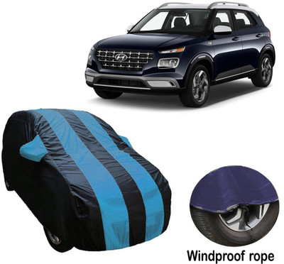 FabAuto Car Cover For Hyundai Venue (With Mirror Pockets)(Blue)