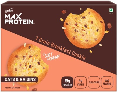 RiteBite Max Protein Cookies - Oats & Raisins 660 g - Pack of 12 ( 55g x 12 ) Cookies(660 g, Pack of 12)