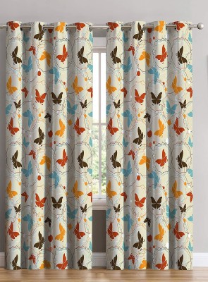 S22 154 cm (5 ft) Polyester Room Darkening Window Curtain (Pack Of 2)(Printed, Multicolor)