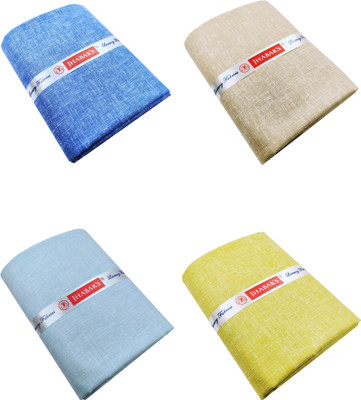 JHABAK'S Cotton Linen Solid Shirt Fabric