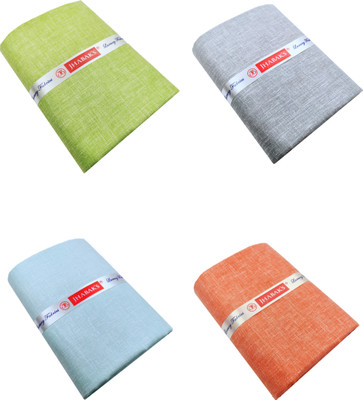 JHABAK'S Cotton Linen Solid Shirt Fabric