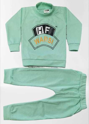 HF WARSI Baby Boys & Baby Girls Casual T-shirt Pant(GREEN)