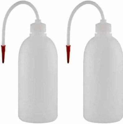 Charu Enterprises Low Density Polyethylene Wash Bottle 500ML with unbreakable tube(Pack of 2) Laboratory Dropper Bottle(Polyester 500 ml Pack of2)