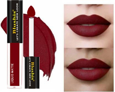 BLUSHIS Liquid lipstick matte waterproof & Longlasting(Deep Maroon, 4 ml)