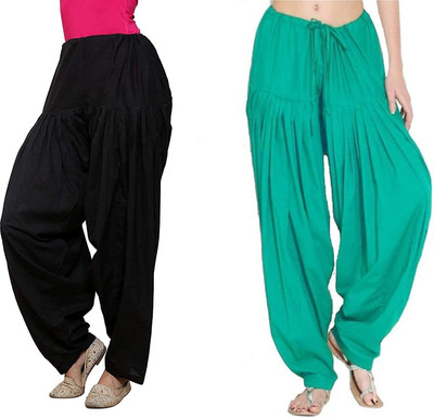 KHEEAA FASHIONS Cotton Solid Patiala