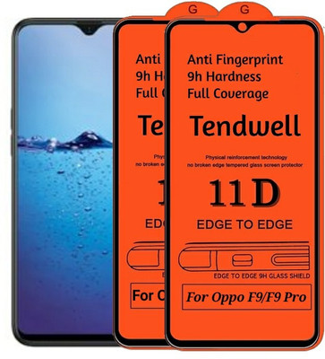 tendwell Edge To Edge Tempered Glass for Oppo F9(Pack of 2)