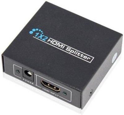 microware HDMI Splitter 1x2 , HDMI 1 in 2 Out Full HD 1080P Support 3D v1.4 HDMI Splitter Box Media Streaming Device(Black)