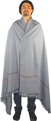 ARUNA KULLU HANDLOOM Wool Self Design Men Shawl(Grey)