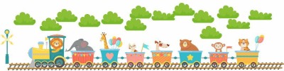 KREEPO 30 Enjoy This Beautiful Cute Cartoon Animals Wall Sticker/ Vinyl For Kids Room (125cm x 30cm) Self Adhesive Sticker(Pack of 1)