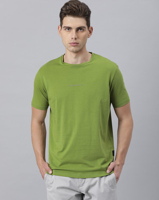 RARE RABBIT Solid Men Round Neck Green T-Shirt