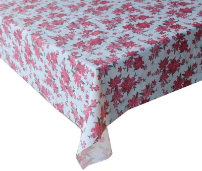 wellhome decor Furnishing Floral 4 Seater Table Cover(White, PVC)